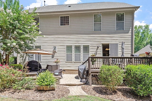 1413 Lily Creek Dr, Cary, NC 27518 - rear view of house with a deck and a patio area