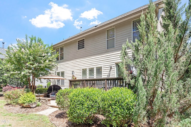 1413 Lily Creek Dr, Cary, NC 27518 - rear view of property with a wooden deck