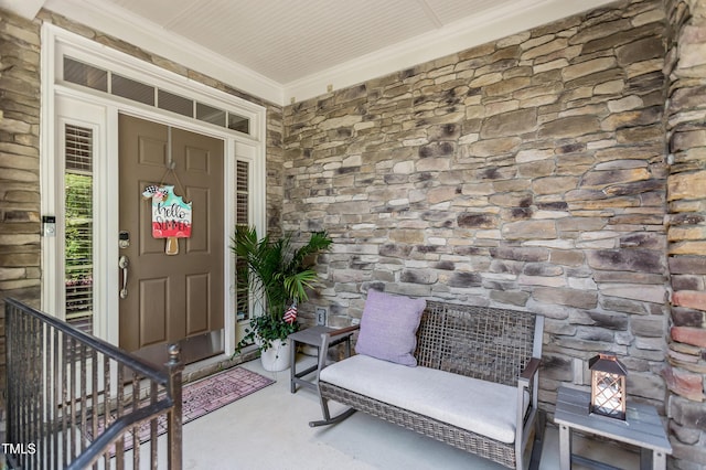 1413 Lily Creek Dr, Cary, NC 27518 - doorway to property with stone siding