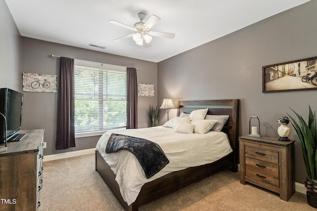 1413 Lily Creek Dr, Cary, NC 27518 - bedroom with light colored carpet and a ceiling fan