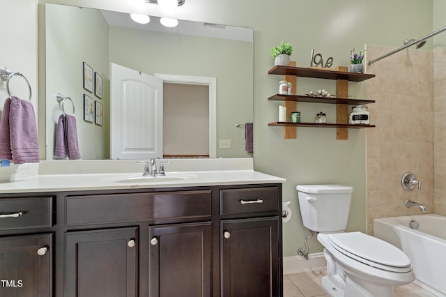 1413 Lily Creek Dr, Cary, NC 27518 - full bath featuring vanity, tile patterned flooring, and shower / tub combination