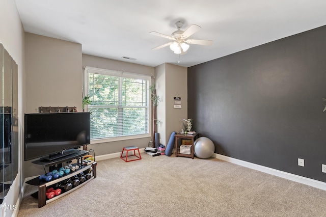 1413 Lily Creek Dr, Cary, NC 27518 - recreation room with carpet flooring and ceiling fan