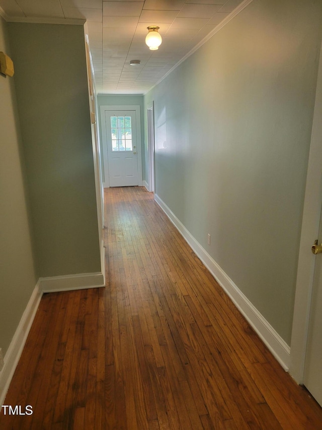 411 W Raleigh St, Siler City, NC 27344 - corridor featuring ornamental molding and dark wood finished floors
