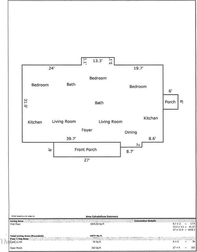411 W Raleigh St, Siler City, NC 27344 - view of room layout