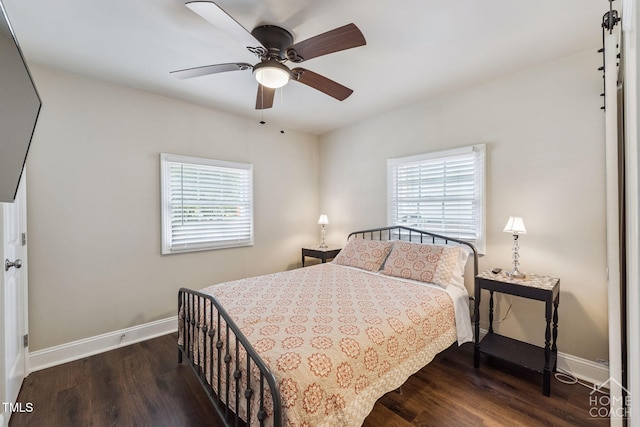 309 E End Ave, Durham, NC 27703 - bedroom featuring multiple windows, wood finished floors, and ceiling fan