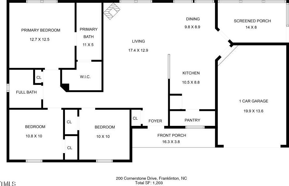 200 Cornerstone Dr, Franklinton, NC 27525 - view of floor plan / room layout