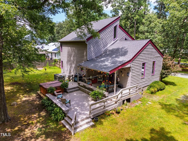 206 Lisa Dr, Carrboro, NC 27510 - back of house featuring a shingled roof and a wooden deck