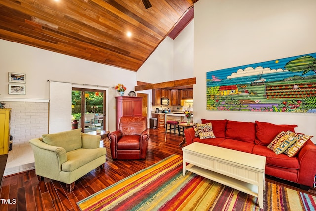 206 Lisa Dr, Carrboro, NC 27510 - living area with high vaulted ceiling, wood finished floors, and wooden ceiling