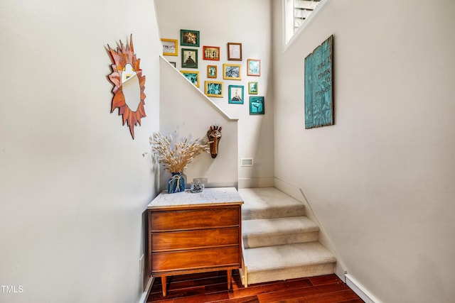 206 Lisa Dr, Carrboro, NC 27510 - stairway with wood finished floors and baseboards
