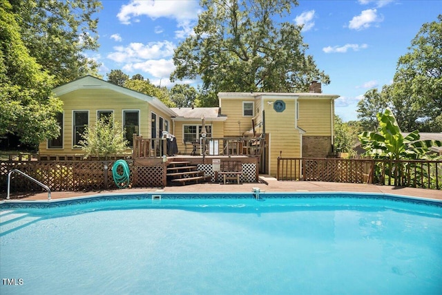 619 Ashe Ave, Cary, NC 27511 - view of pool featuring a wooden deck