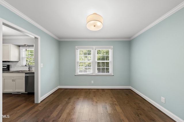 405 E Millbrook Rd, Raleigh, NC 27609 - empty room with dark wood-type flooring and ornamental molding