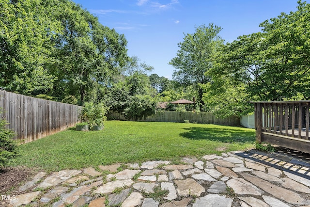 405 E Millbrook Rd, Raleigh, NC 27609 - fenced backyard featuring a patio