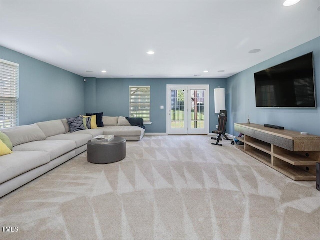 215 Brier Summit Pl, Durham, NC 27703 - carpeted living room featuring recessed lighting and baseboards