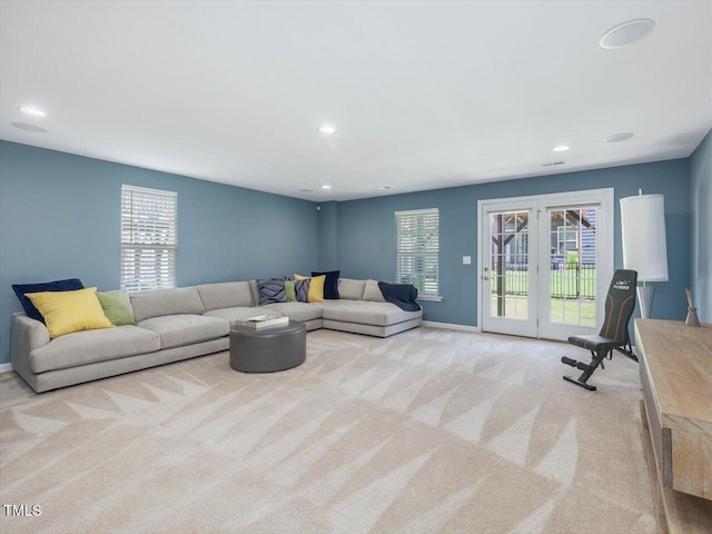 215 Brier Summit Pl, Durham, NC 27703 - carpeted living room featuring healthy amount of natural light and recessed lighting
