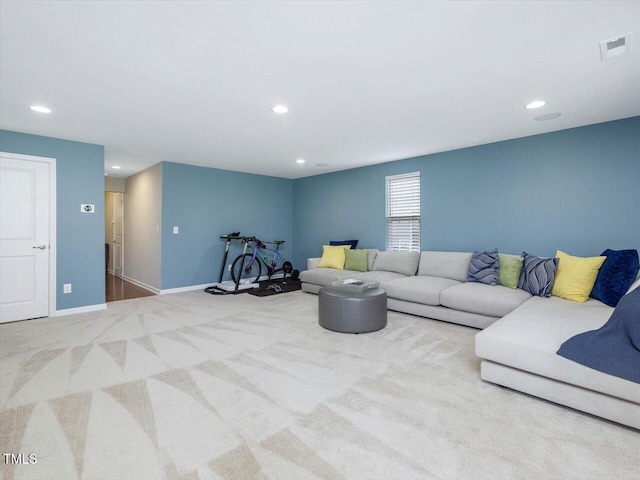 215 Brier Summit Pl, Durham, NC 27703 - living area featuring recessed lighting and carpet floors