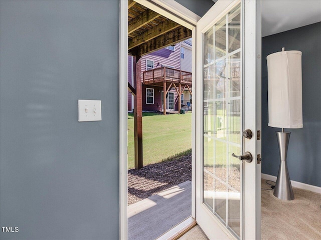 215 Brier Summit Pl, Durham, NC 27703 - entryway featuring carpet and baseboards