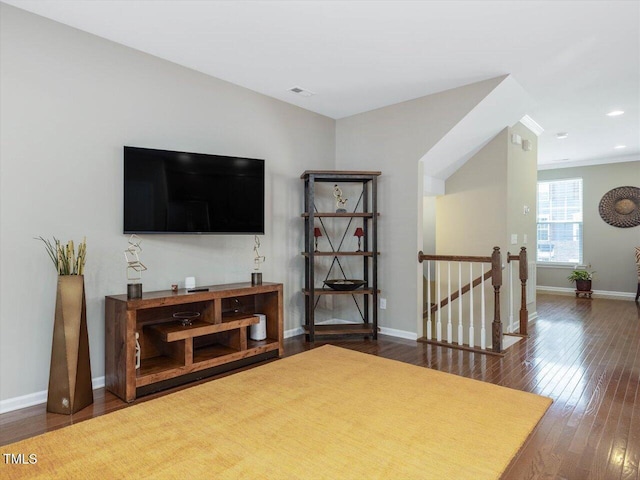 215 Brier Summit Pl, Durham, NC 27703 - sitting room featuring an upstairs landing, hardwood / wood-style floors, and recessed lighting