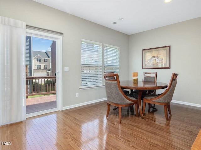 215 Brier Summit Pl, Durham, NC 27703 - dining space featuring wood finished floors and recessed lighting
