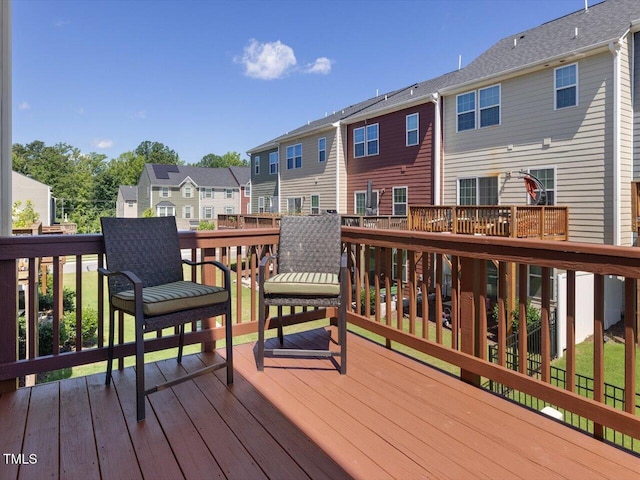 215 Brier Summit Pl, Durham, NC 27703 - wooden deck featuring a residential view
