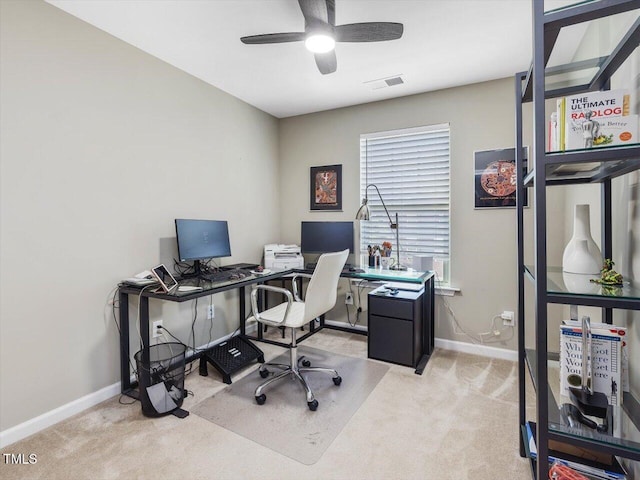215 Brier Summit Pl, Durham, NC 27703 - office area featuring light colored carpet and a ceiling fan