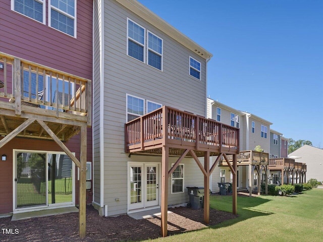 215 Brier Summit Pl, Durham, NC 27703 - rear view of property featuring a yard and a deck