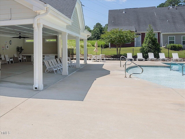 215 Brier Summit Pl, Durham, NC 27703 - community pool with a patio and ceiling fan