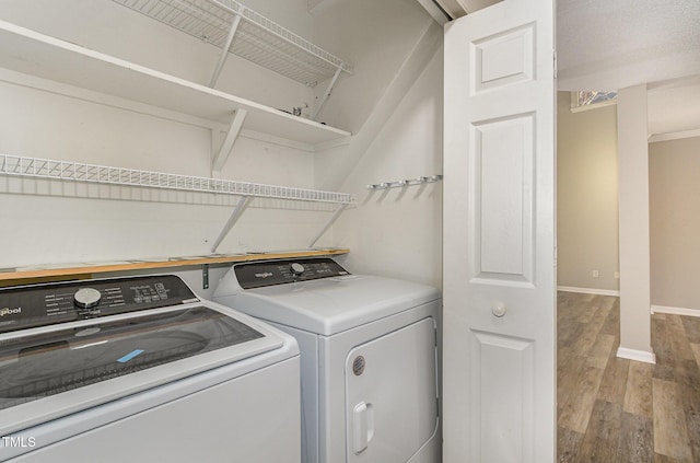 112 Solstice Cir, Cary, NC 27513 - laundry area with independent washer and dryer and wood finished floors