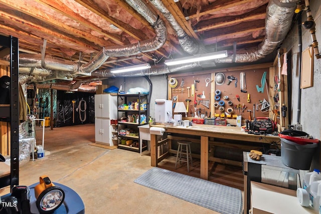 3606 Dairy Pond Pl, Durham, NC 27705 - unfinished below grade area with a workshop area