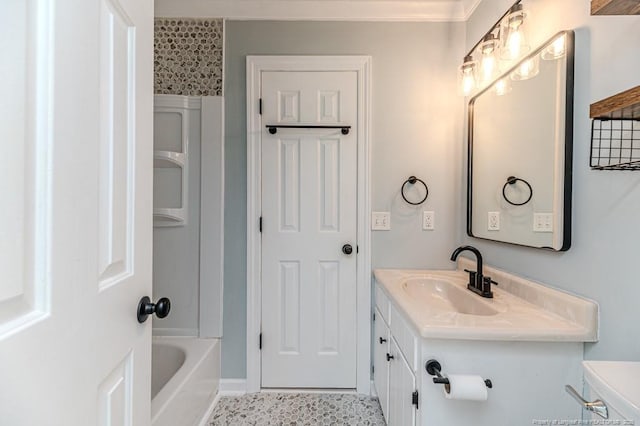 4101 Carson Dr, Sanford, NC 27332 - bathroom featuring vanity and shower / washtub combination