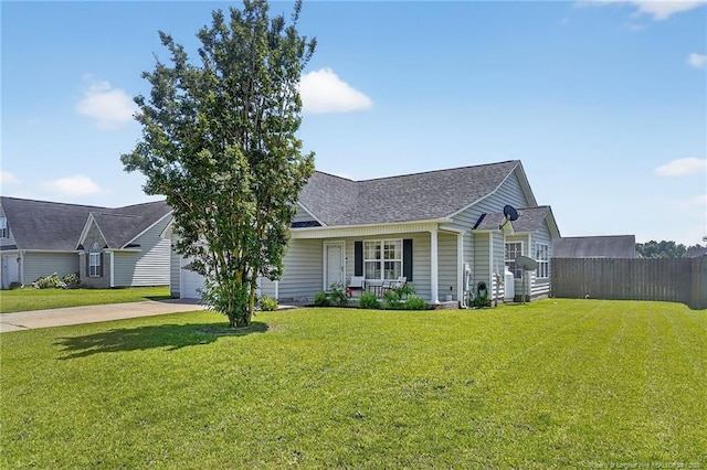 167 Westminster Dr, Raeford, NC 28376 - view of front of property with a porch, a garage, concrete driveway, and a shingled roof
