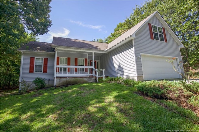 130 Pinecone Ct, Seven Lakes, NC 27376 - view of front of house with covered porch and a front yard