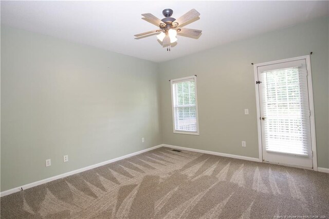 130 Pinecone Ct, Seven Lakes, NC 27376 - empty room featuring carpet and ceiling fan