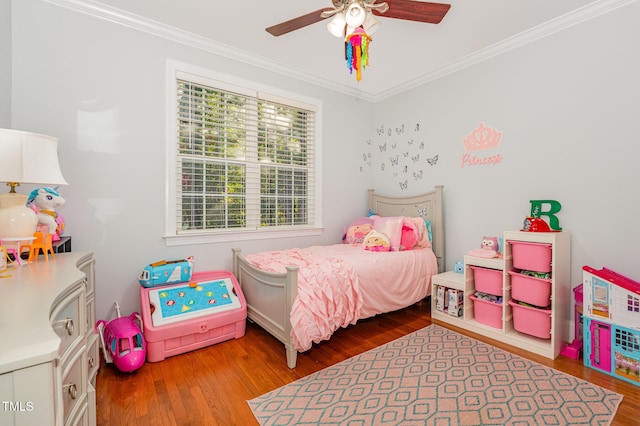 15 Cole Creek Way, Franklinton, NC 27525 - bedroom featuring ornamental molding, wood finished floors, and ceiling fan