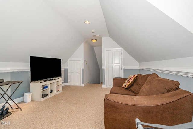 15 Cole Creek Way, Franklinton, NC 27525 - living area featuring lofted ceiling and light carpet