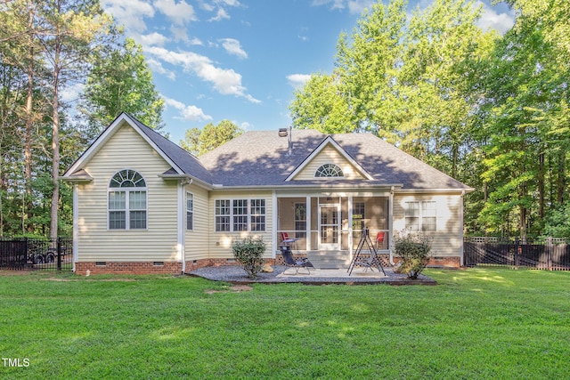 15 Cole Creek Way, Franklinton, NC 27525 - rear view of property featuring crawl space, a patio, and a shingled roof