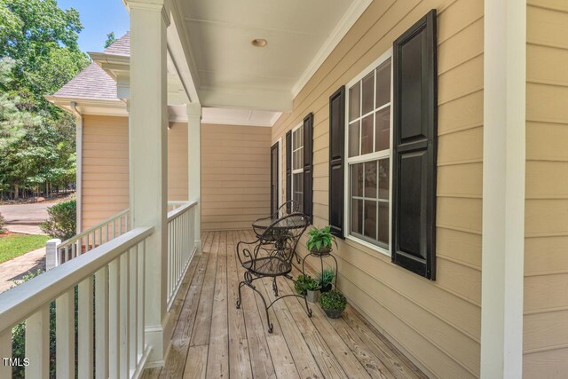 126 Captains Ct, Durham, NC 27712 - view of wooden porch