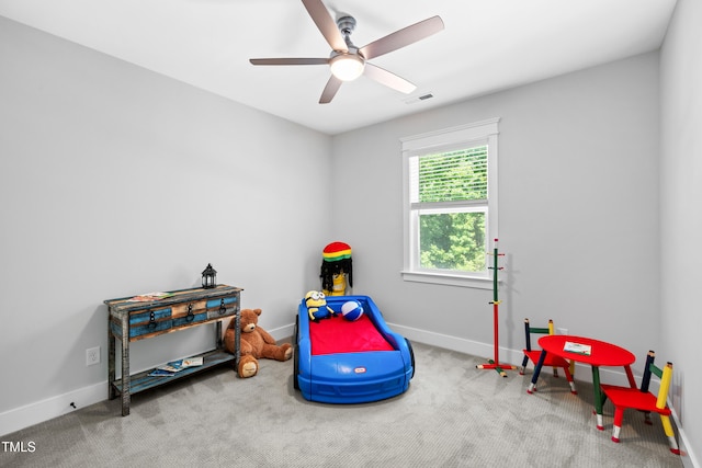 8341 Running Fern Way, Willow Springs, NC 27592 - rec room featuring carpet and a ceiling fan