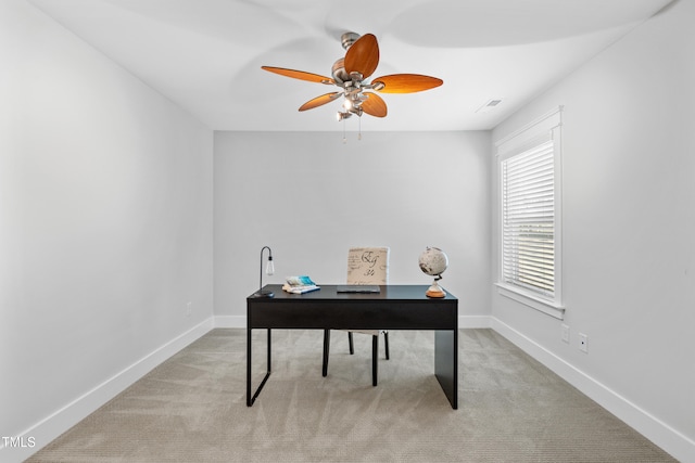 8341 Running Fern Way, Willow Springs, NC 27592 - office area with light carpet and ceiling fan
