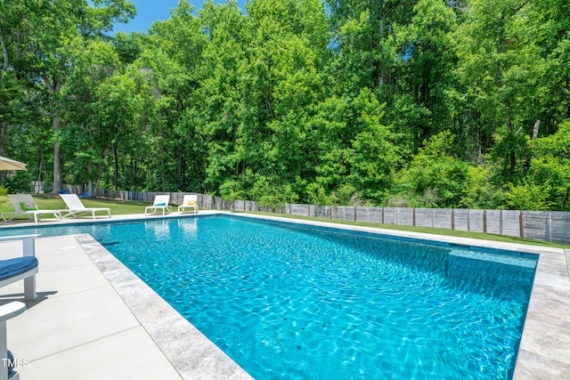 8341 Running Fern Way, Willow Springs, NC 27592 - view of swimming pool featuring a fenced backyard and a patio area