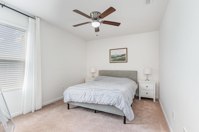 543 Callandale Ln, Durham, NC 27703 - bedroom featuring light colored carpet and ceiling fan