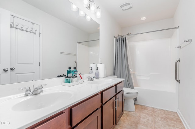 543 Callandale Ln, Durham, NC 27703 - bathroom featuring double vanity and shower / bath combination with curtain