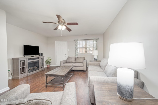 200 Old Spring Hill Ln, Fuquay Varina, NC 27526 - living area featuring ceiling fan and wood finished floors