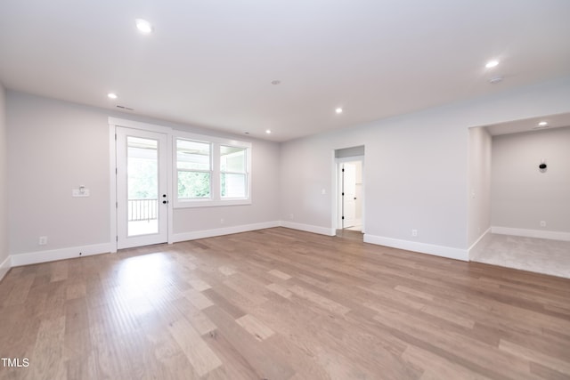 0 Bluestone Ct Lot 22R, Chapel Hill, NC 27514 - unfurnished living room with light wood finished floors and recessed lighting