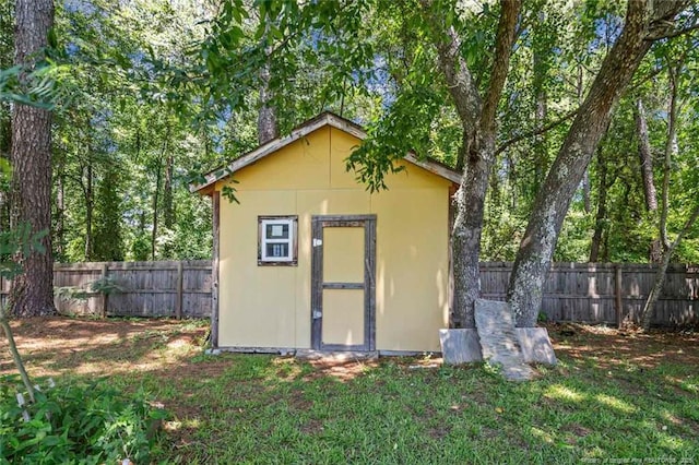 50 Turner Mathews Ct, Spring Lake, NC 28390 - view of shed with a fenced backyard