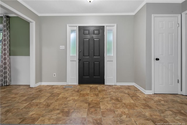 2012 Cobblestone Pl, Fayetteville, NC 28304 - foyer entrance with stone finish flooring and ornamental molding