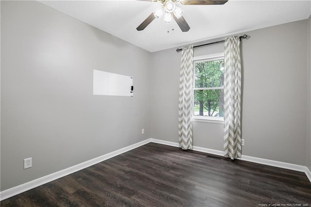 2012 Cobblestone Pl, Fayetteville, NC 28304 - empty room with dark wood finished floors and a ceiling fan