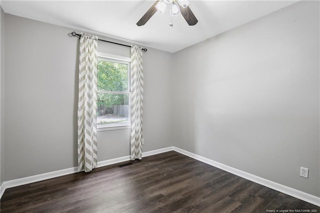 2012 Cobblestone Pl, Fayetteville, NC 28304 - empty room with dark wood-style flooring and a ceiling fan