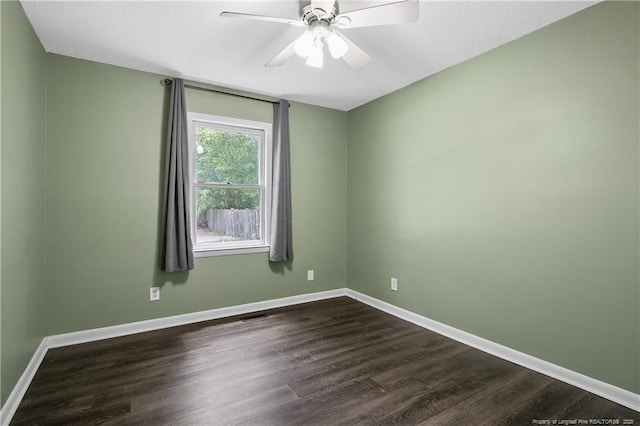 2012 Cobblestone Pl, Fayetteville, NC 28304 - spare room with dark wood-style floors and ceiling fan