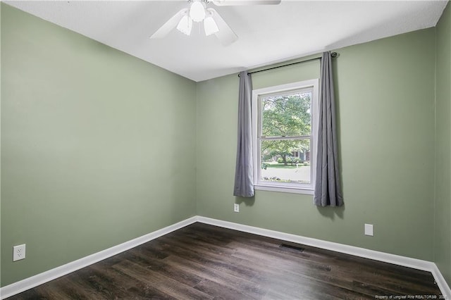 2012 Cobblestone Pl, Fayetteville, NC 28304 - spare room with dark wood-type flooring and a ceiling fan