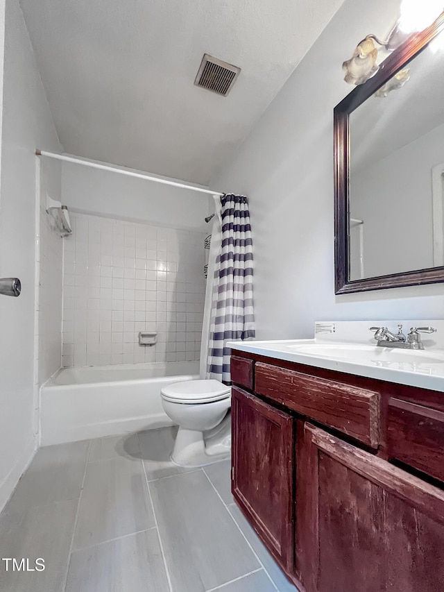 5810 Shady Grove Cir, Raleigh, NC 27609 - bathroom with vanity, shower / tub combo with curtain, and tile patterned floors